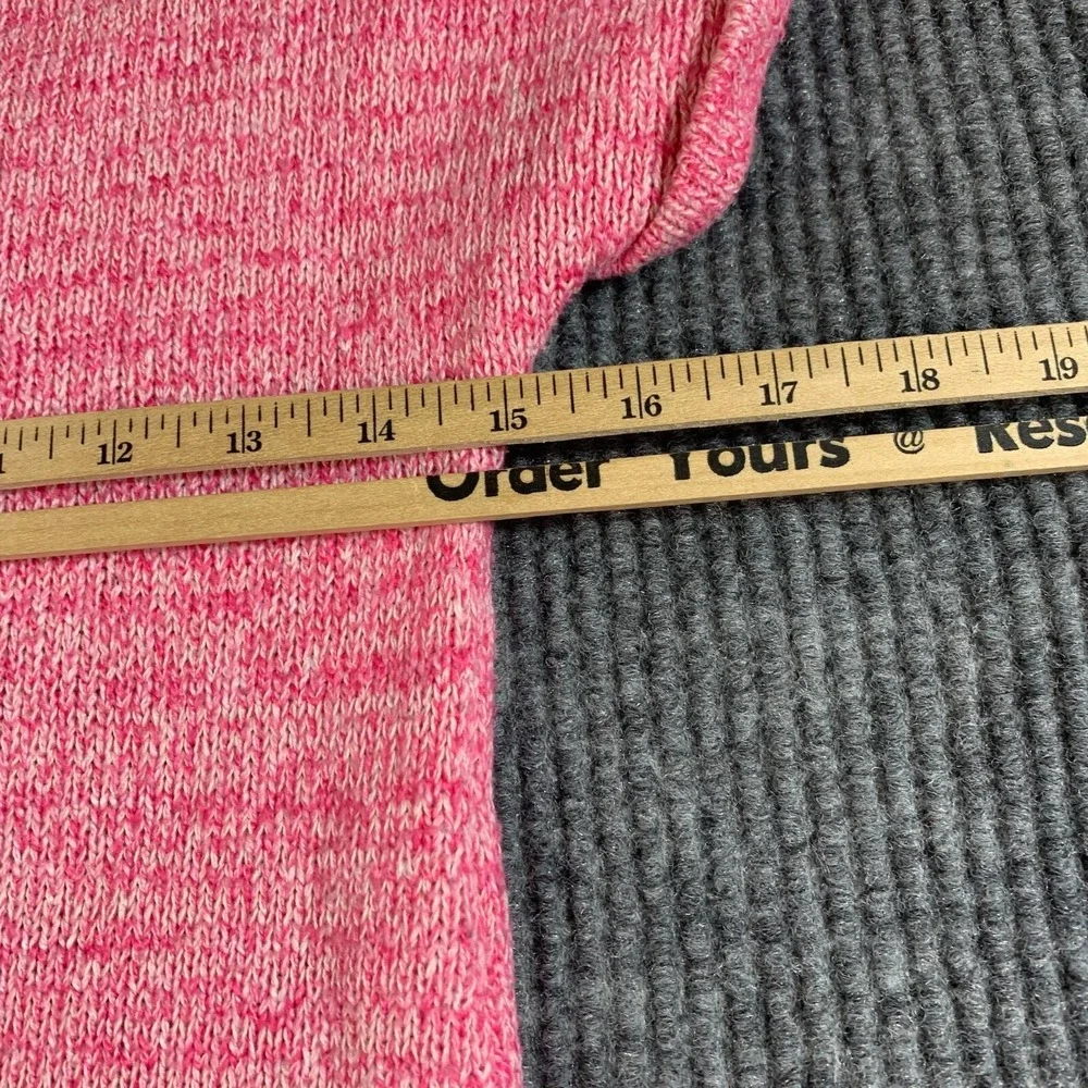 DKNY Sweater Dress Girls Medium Pink Short Sleeve Spell Out Cotton Blend Flare - Picture 13 of 14